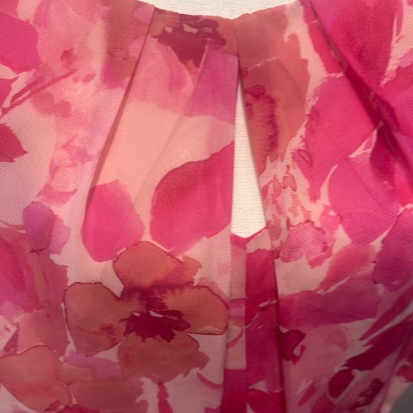 Evan Picone Vibrant Pink Floral Midi Dress - Picture 2 of 5